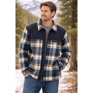 Yo Colorado Mens Nomad Polar Fleece Snap Jacket Plaid Blue Size XL New Outdoor